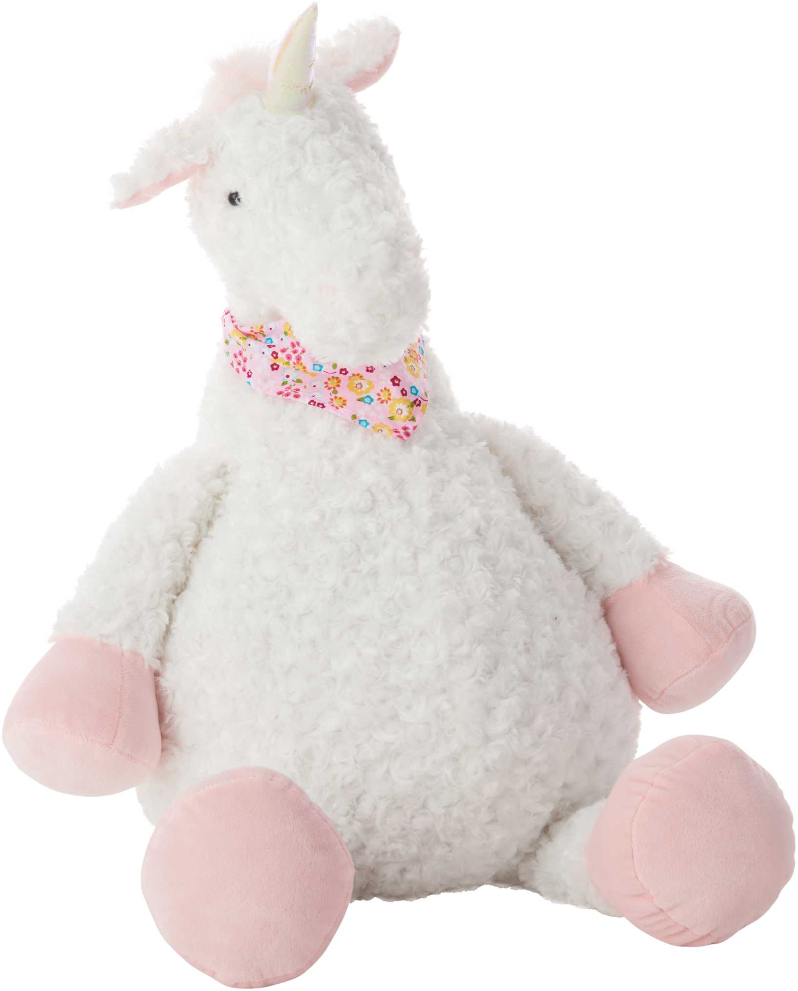 Mina Victory Plushlines Ivory Unicorn Plush Animal Pillow Toy - Nourison N1564