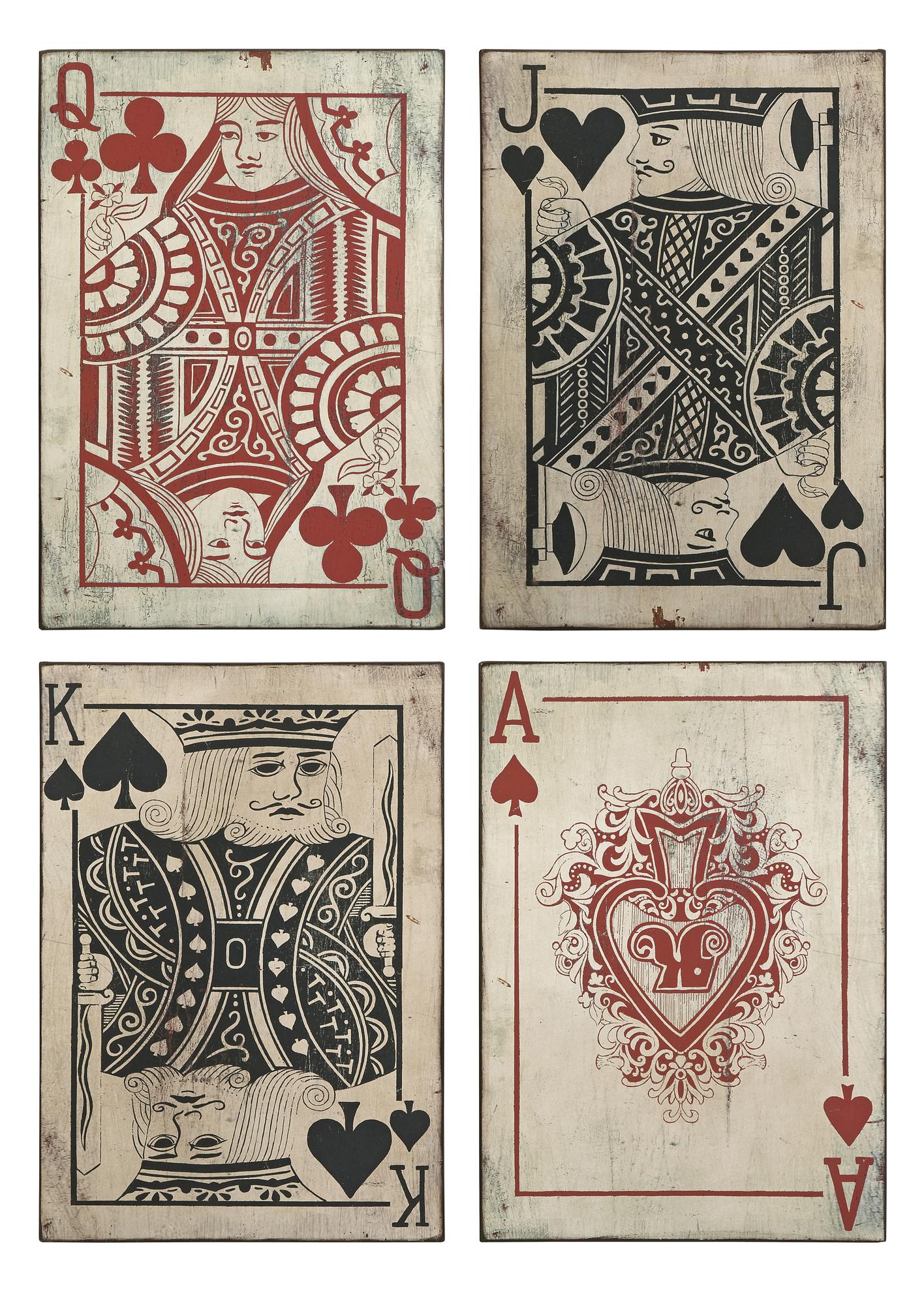 Leonato Playing Card Wall Decor (set Of 4) - Imax 97028-4