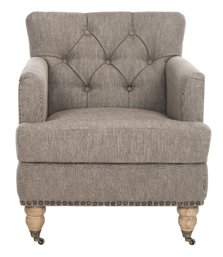 Colin Tufted Club Chair In Taupe/white Wash - Safavieh Hud8212f