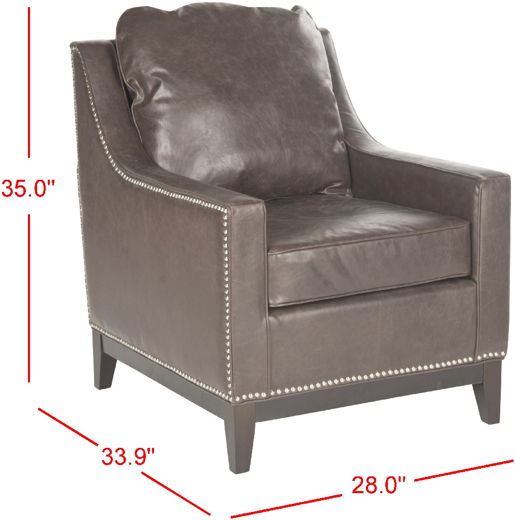 Colton Club Chair In Antique Brown/espresso - Safavieh Mcr4570c