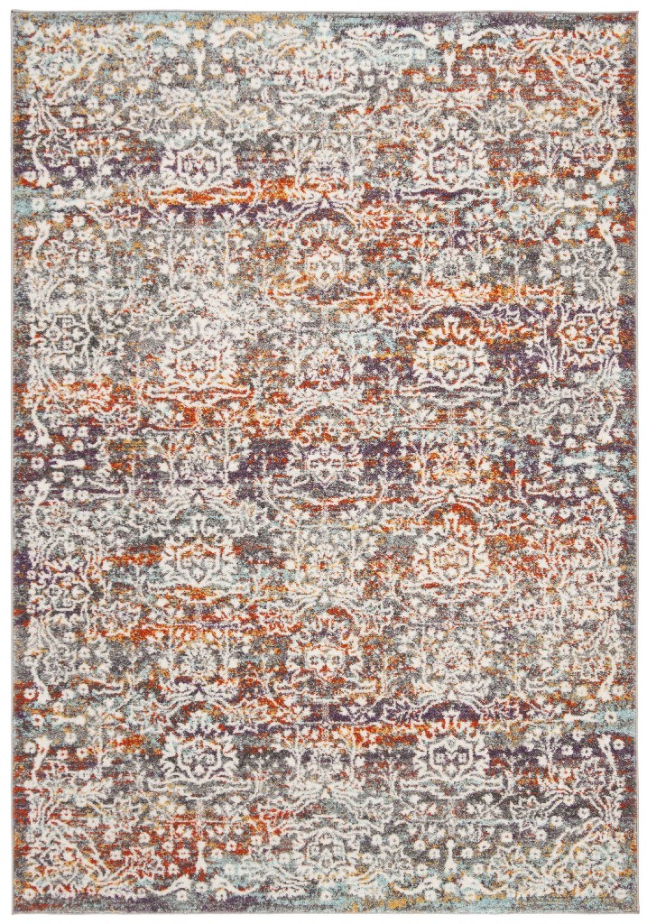 Monaco Collection 5&#039;-1&quot; X 7&#039;-7&quot; Rug in Light Grey And Multi - Safavieh MNC222G-5