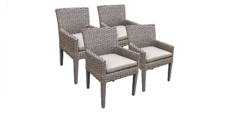 4 Monterey Dining Chairs W/ Arms In Beige - Tk Classics Monterey-tkc297b-dc-2x-c-beige