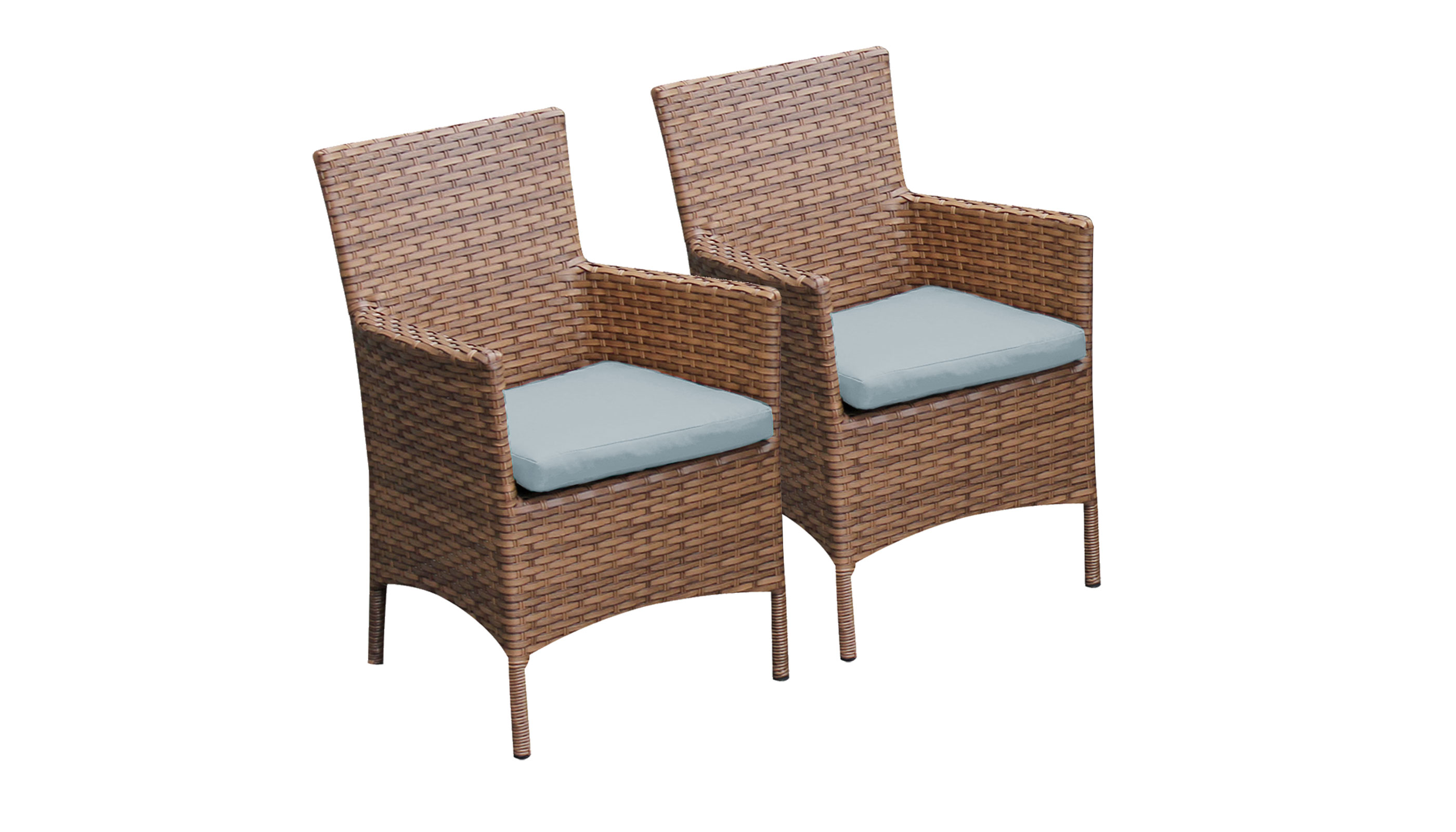 2 Laguna Dining Chairs w/ Arms in Spa - TK Classics Tkc093B-Dc-Spa