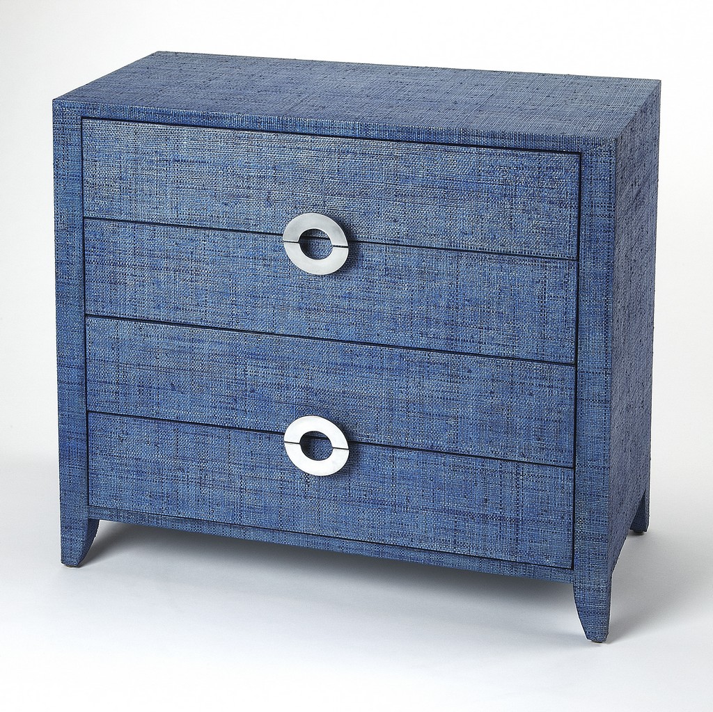 Amelle Accent Chest in Blue Raffia - Butler Specialty 4483361