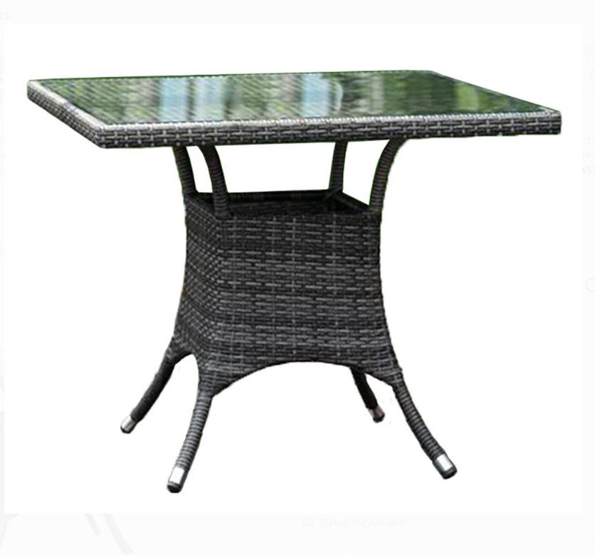 Hospitality Rattan Patio Dining Table Square Glass