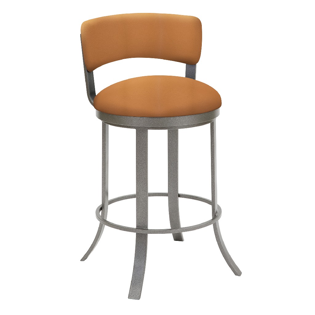 Barstool | Luggage | Leather | Taylor | Height | Swivel | Orange | Silver | Finish | Metal | Home | Gray | Faux | USA | Bar