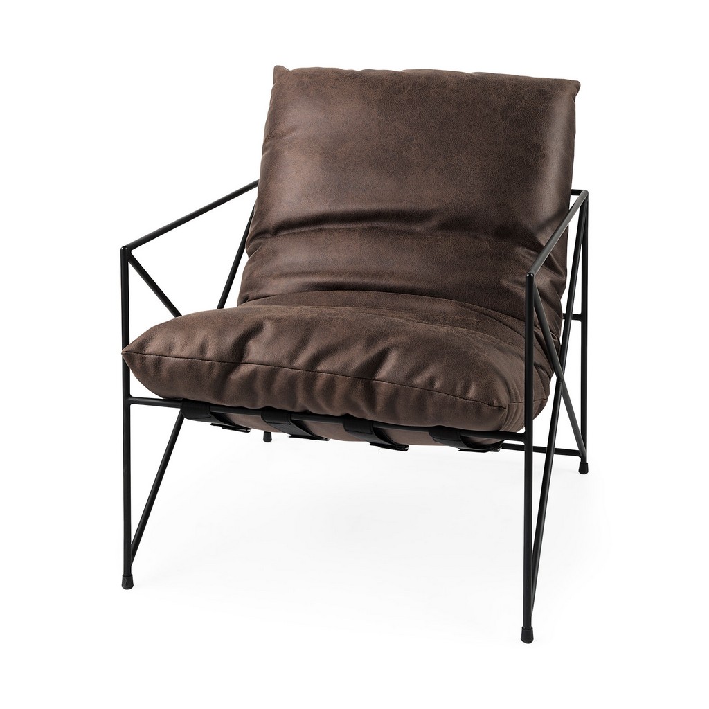 Leather Seat Accent Chair Mercana