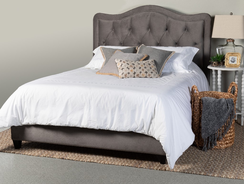 Leffler Queen Upholstered Bed Footboard Gray