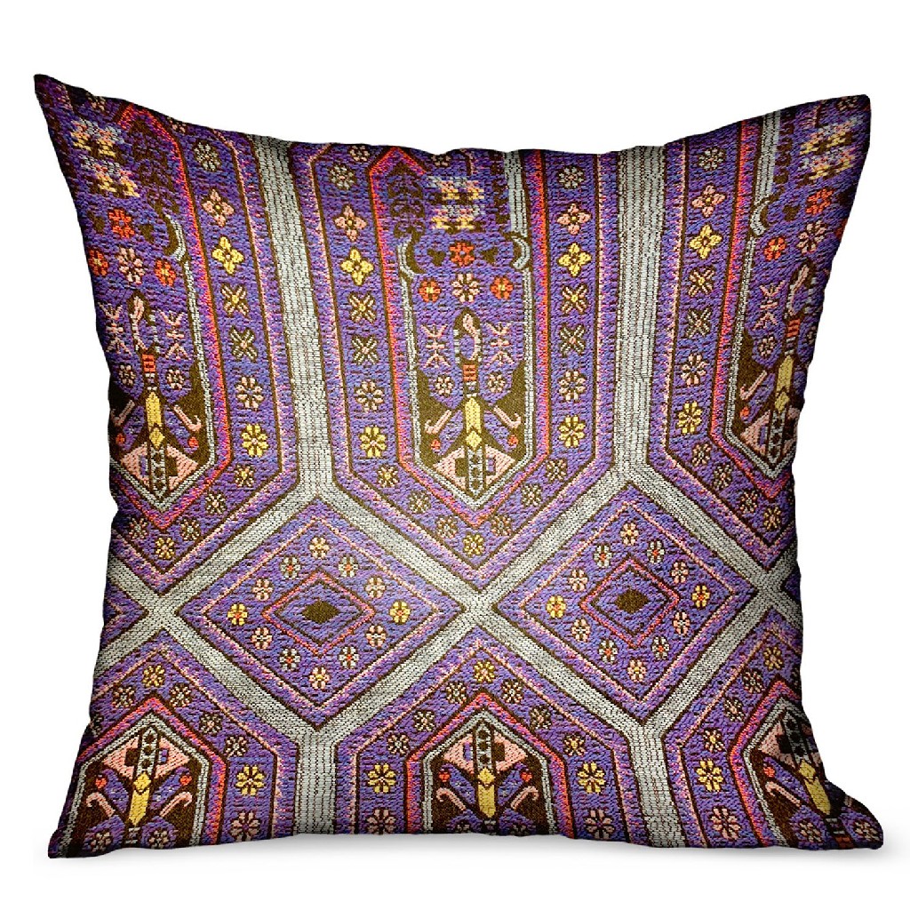 Plutus Purple Geometric Throw Pillow