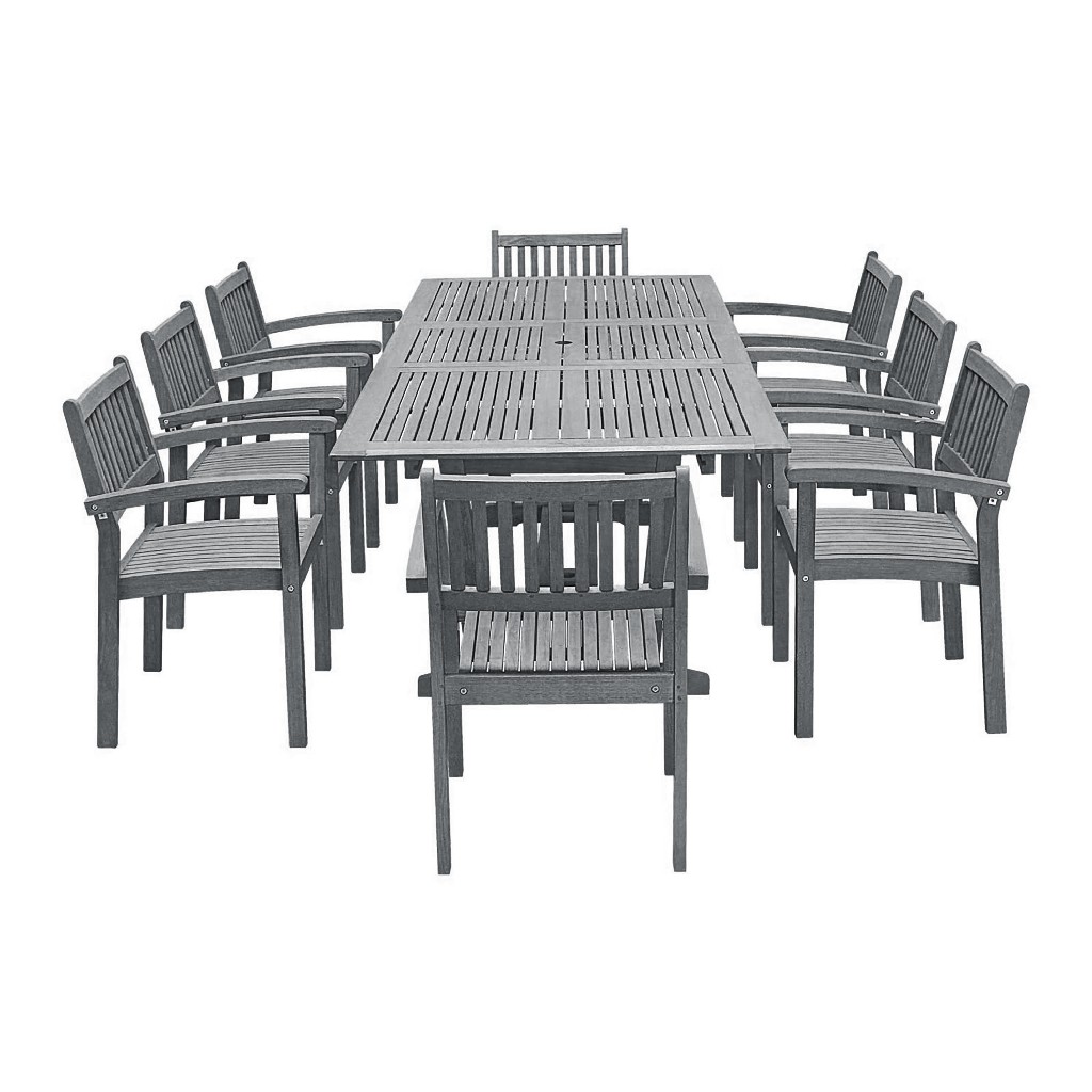 Patio Wood Dining Set Table