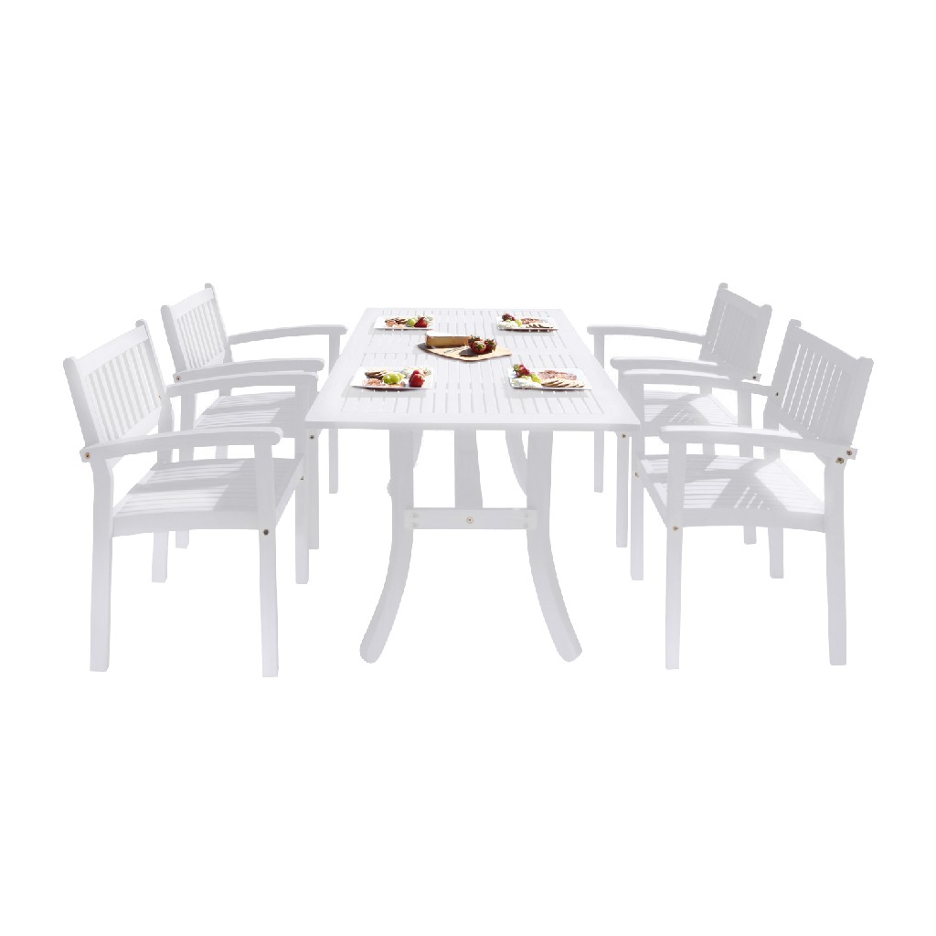 Patio Dining Set Stacking Chairs