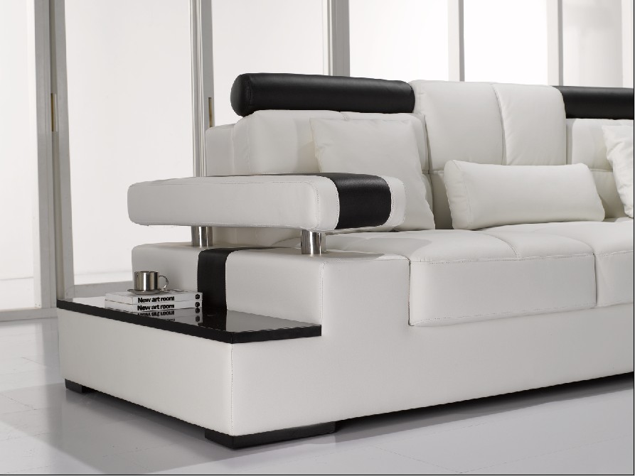 Leather Sectional Sofa White Vig