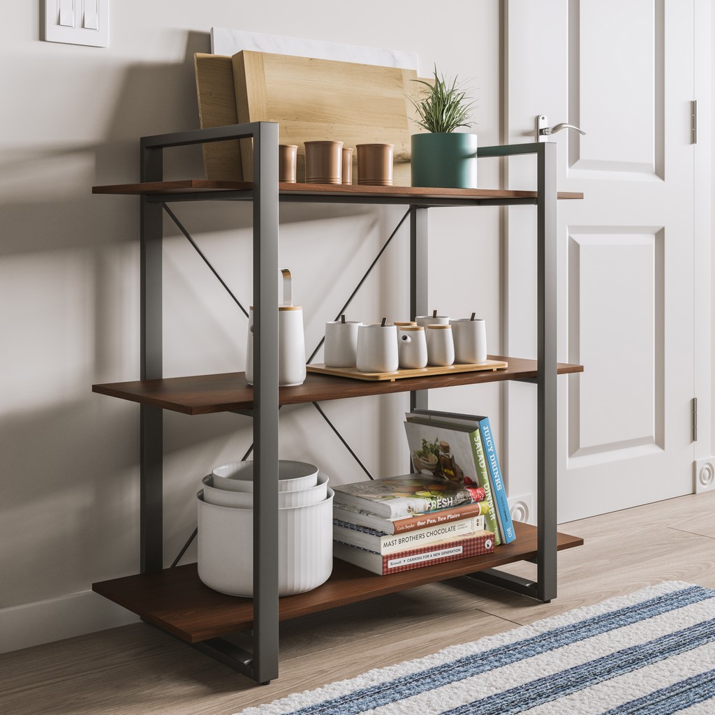 Merge Three-Shelf Bookcase in Brown - HomeStyles Furniture 5450-73