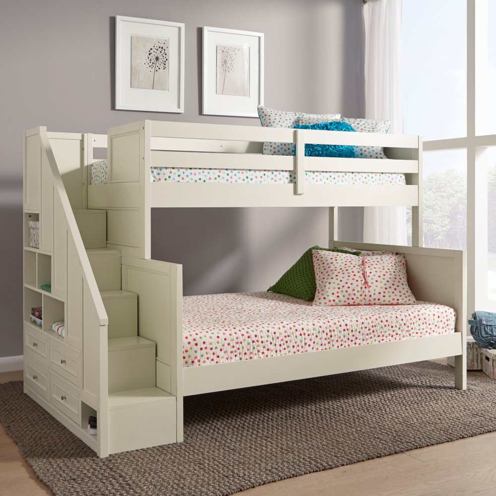 Naples Twin Over Full Bunk Bed with Steps - Homestyles Furniture 5530-56