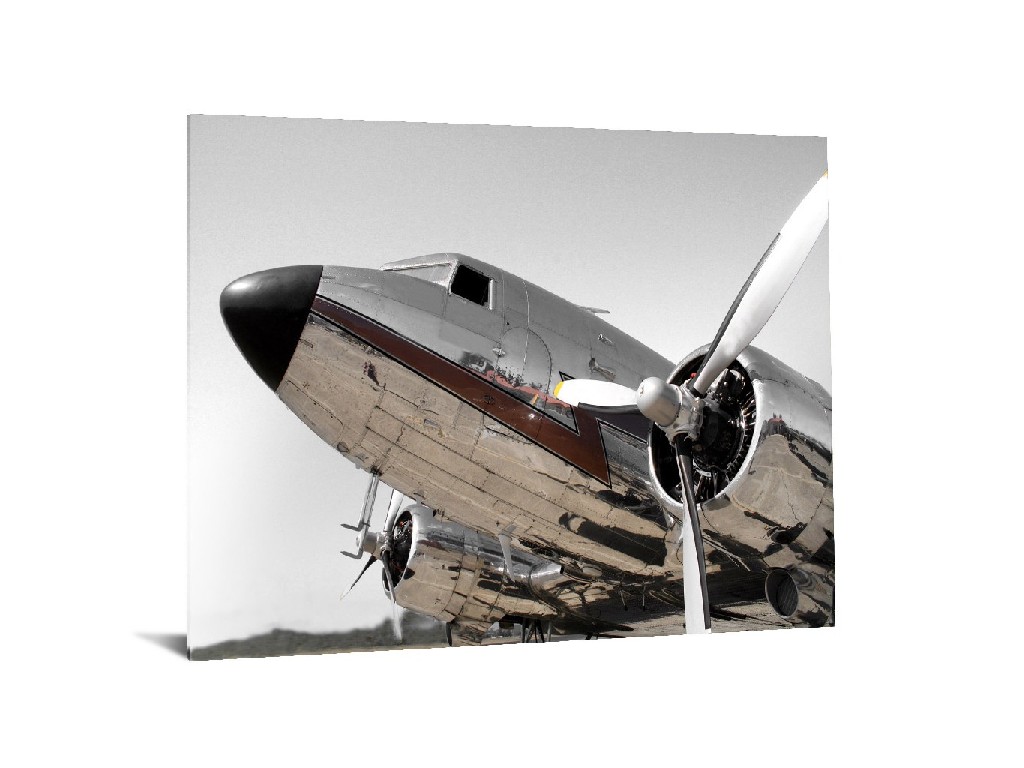 40x60 Billiant Tempered Glass "chrome Aircraft" By Classy Art - Classy Art Sf1345