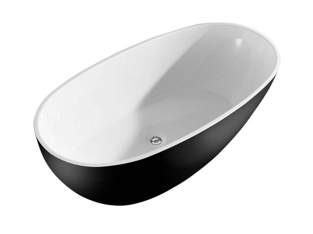Layla White 67" Freestanding Bathtub With No Faucet - A&e Bath And Shower Bt-6218-blk