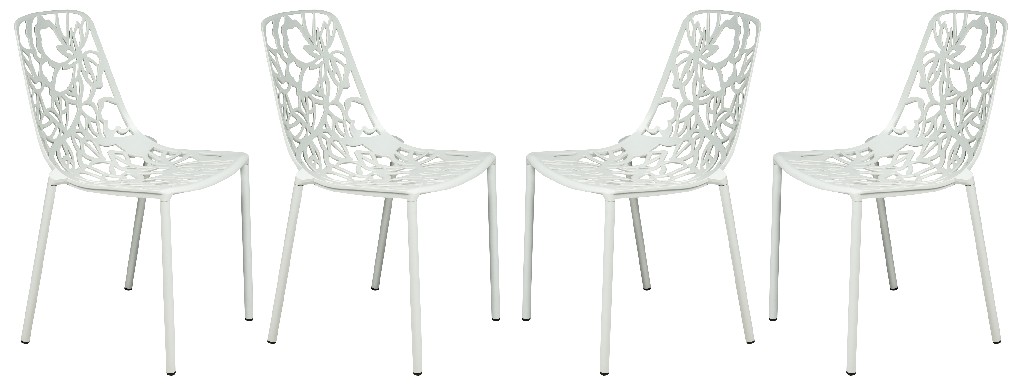 Modern Devon Aluminum Chair (set Of 4) - Leisuremod Dc23w4