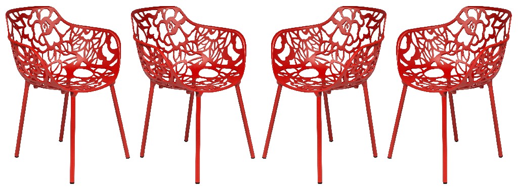 Modern Devon Aluminum Chair (set Of 4) - Leisuremod Dca23r4