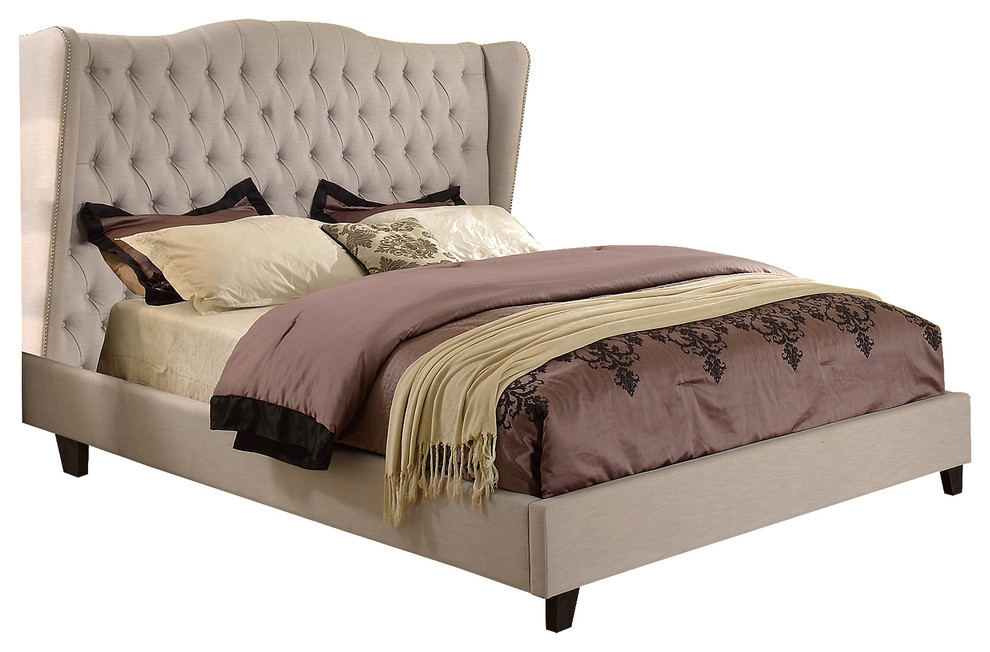 Queen Bed Taupe Best Master