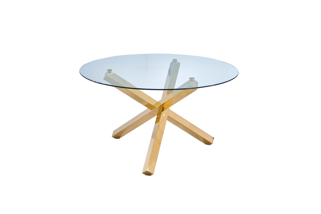 Round Glass Dining Table Gold Best Master