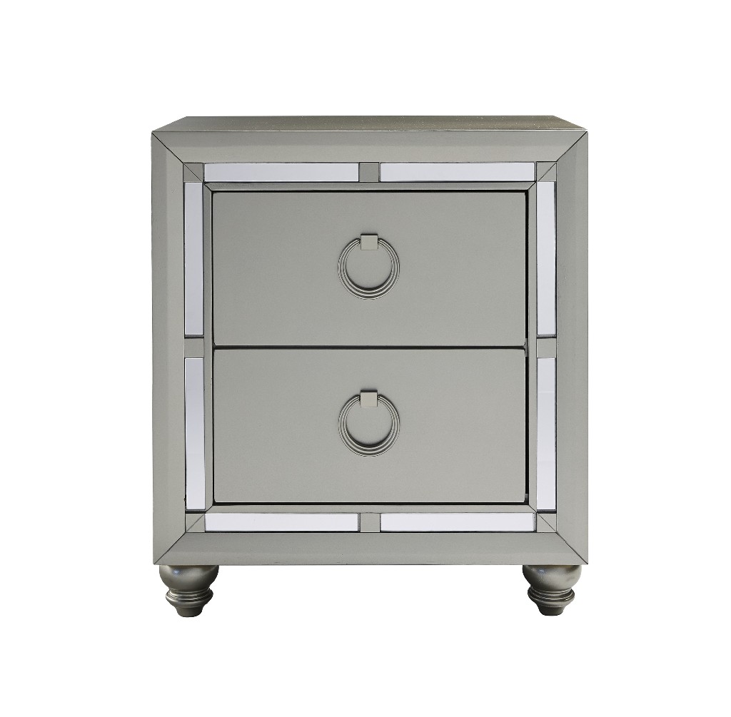Nightstand In Silver - Global Furniture Usa Riley (1621)-silver-night Stand