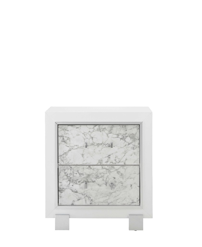 Nightstand In White - Global Furniture Usa Santorini-metallic White-ns