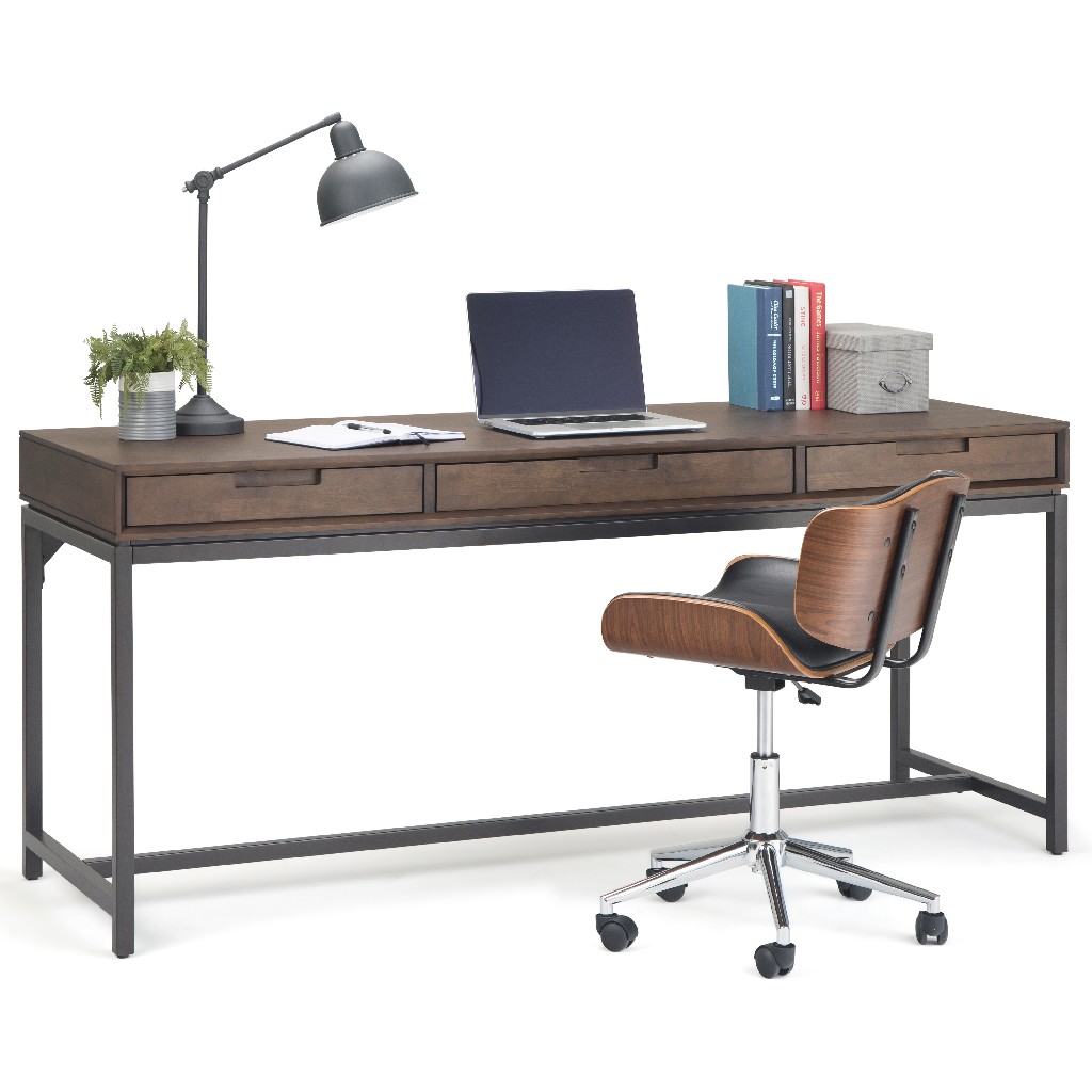 Desk Walnut Brown Simpli