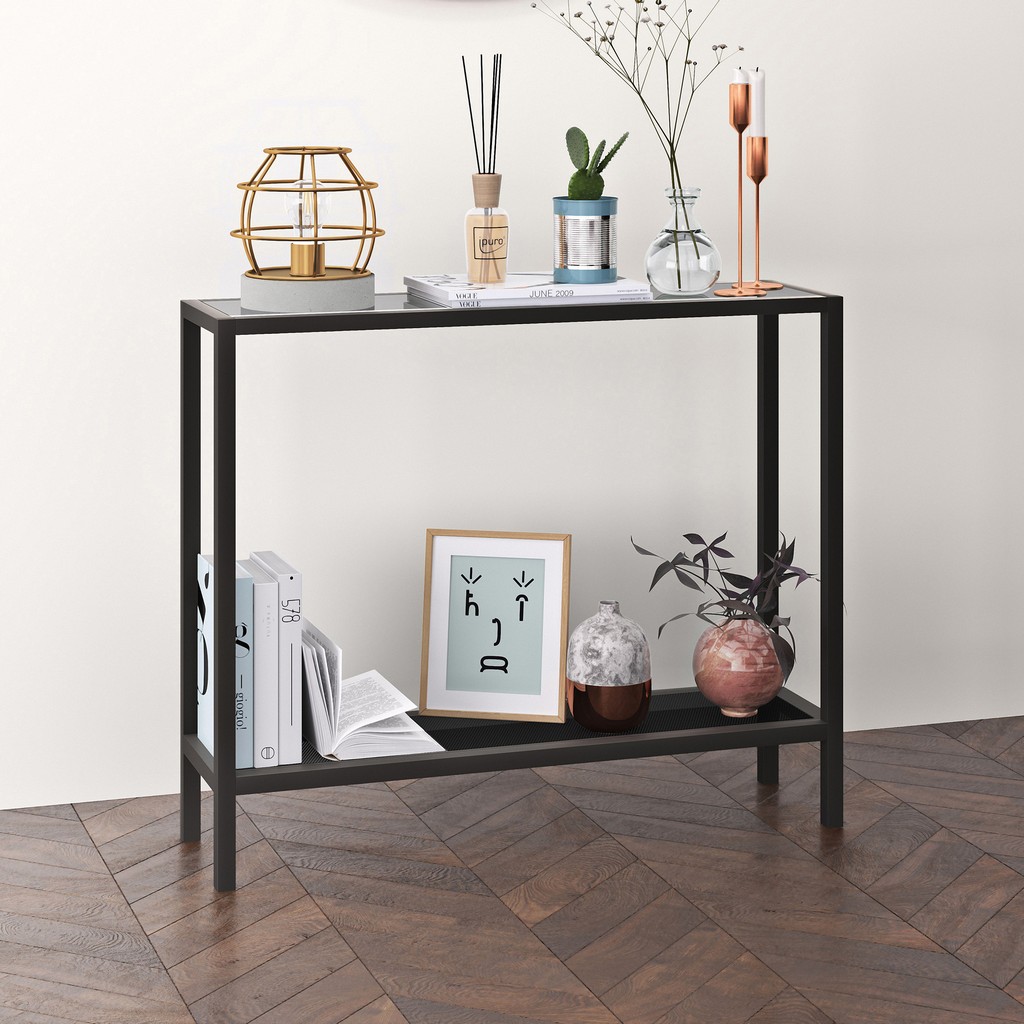 Rigan 36" Blackened Bronze Console Table - Hudson & Canal At0108