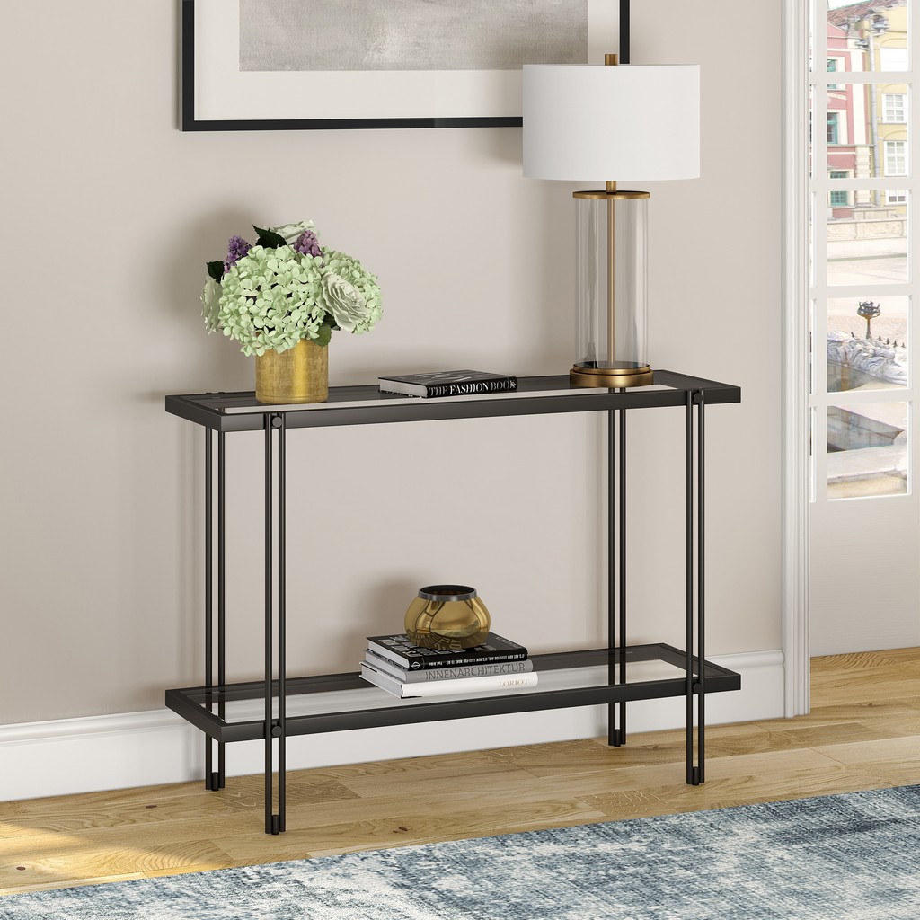 Inez Blackened Bronze Console Table - Hudson & Canal At0315