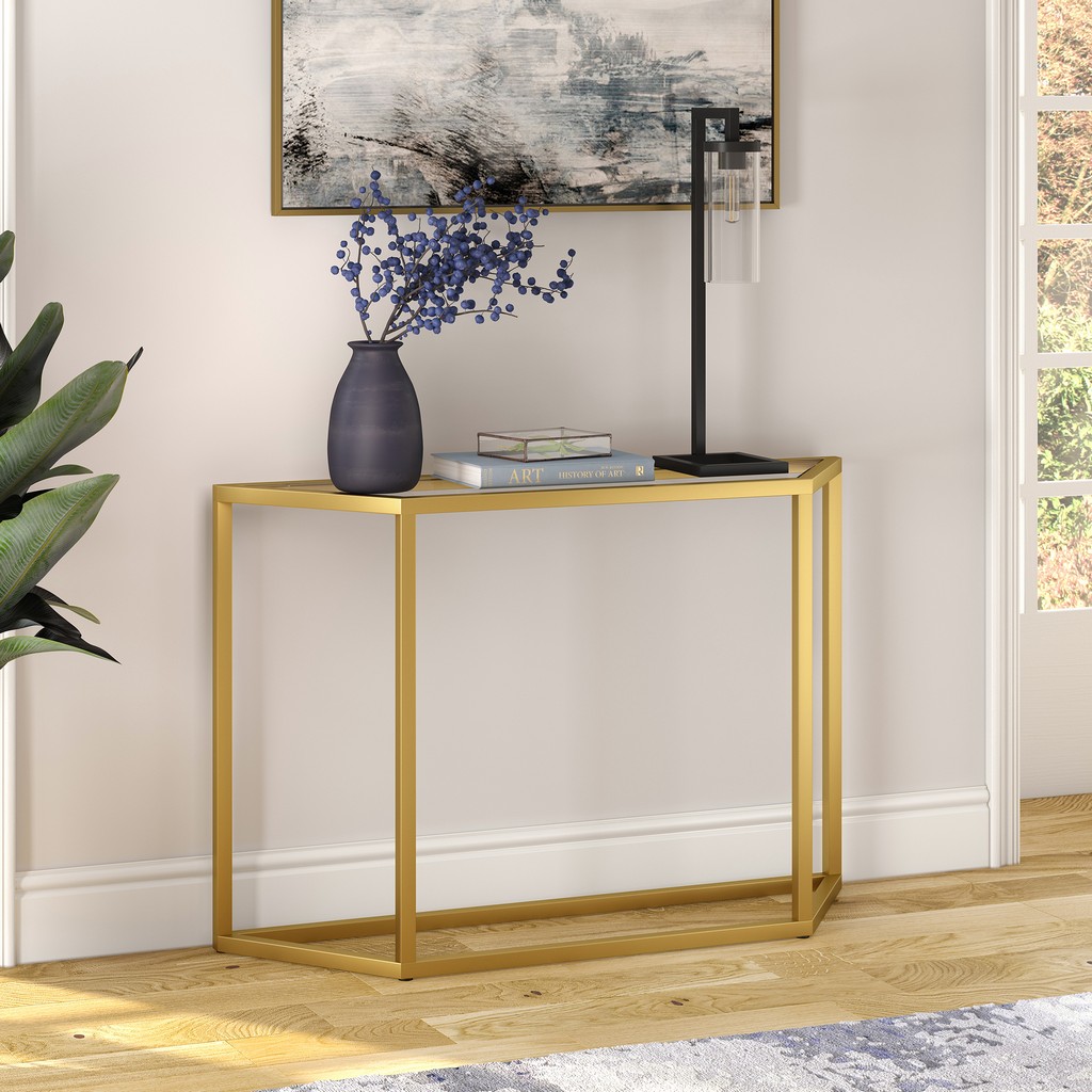Levi Gold Finish Console Table - Hudson & Canal At0429