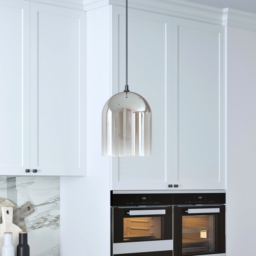 Marit Pendant In Smoked Nickel Glass - Hudson & Canal Pd0031