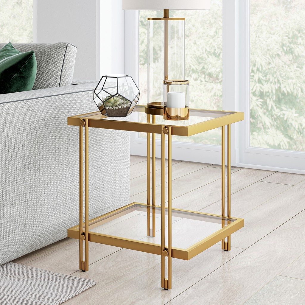 Inez Brass Finish Side Table - Hudson & Canal St0318