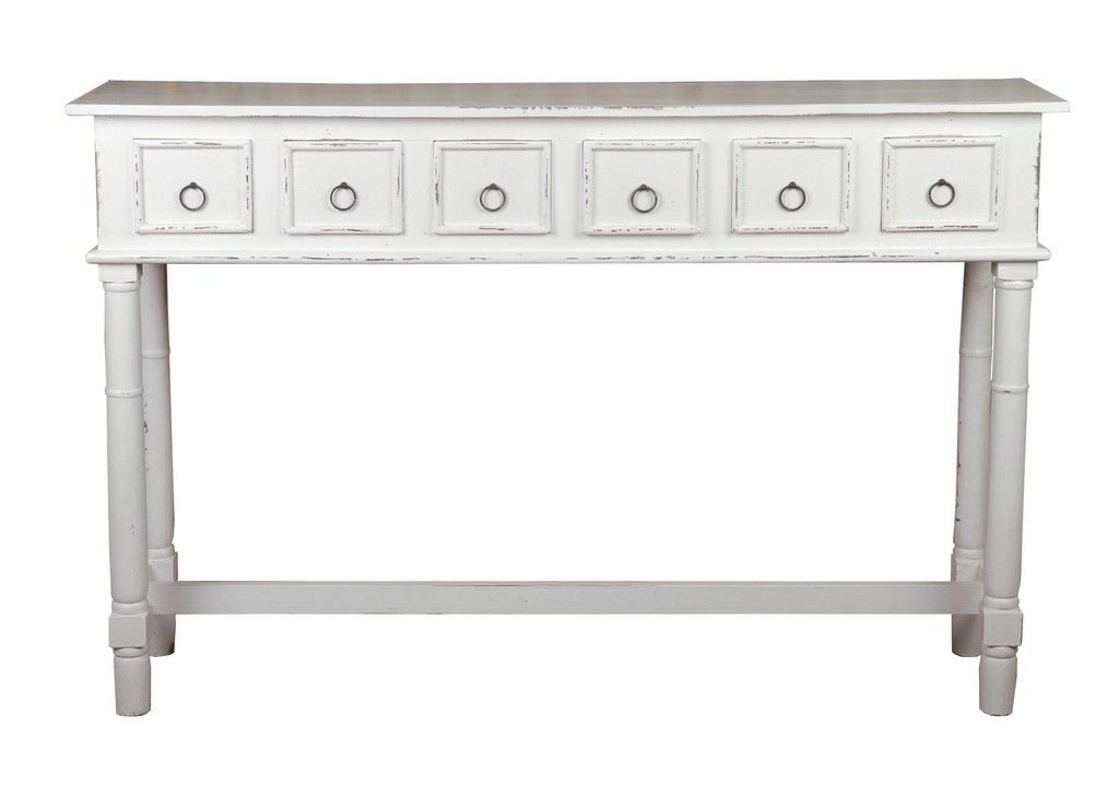 Sunset Trading Cottage Six Drawer Console Table - Sunset Trading Cc-tab1012ld-ww