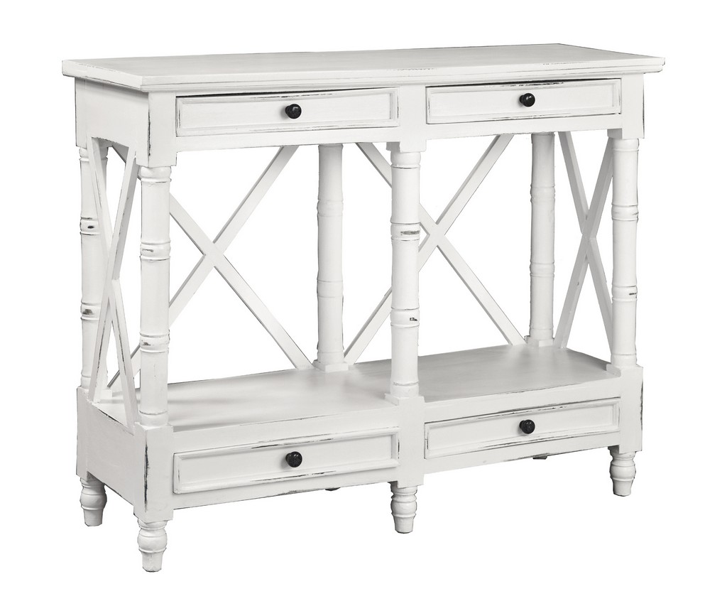 Picture of Sunset Trading Cottage X Best Console Table In Distressed White - Sunset Trading CC-TAB1023LD-WW