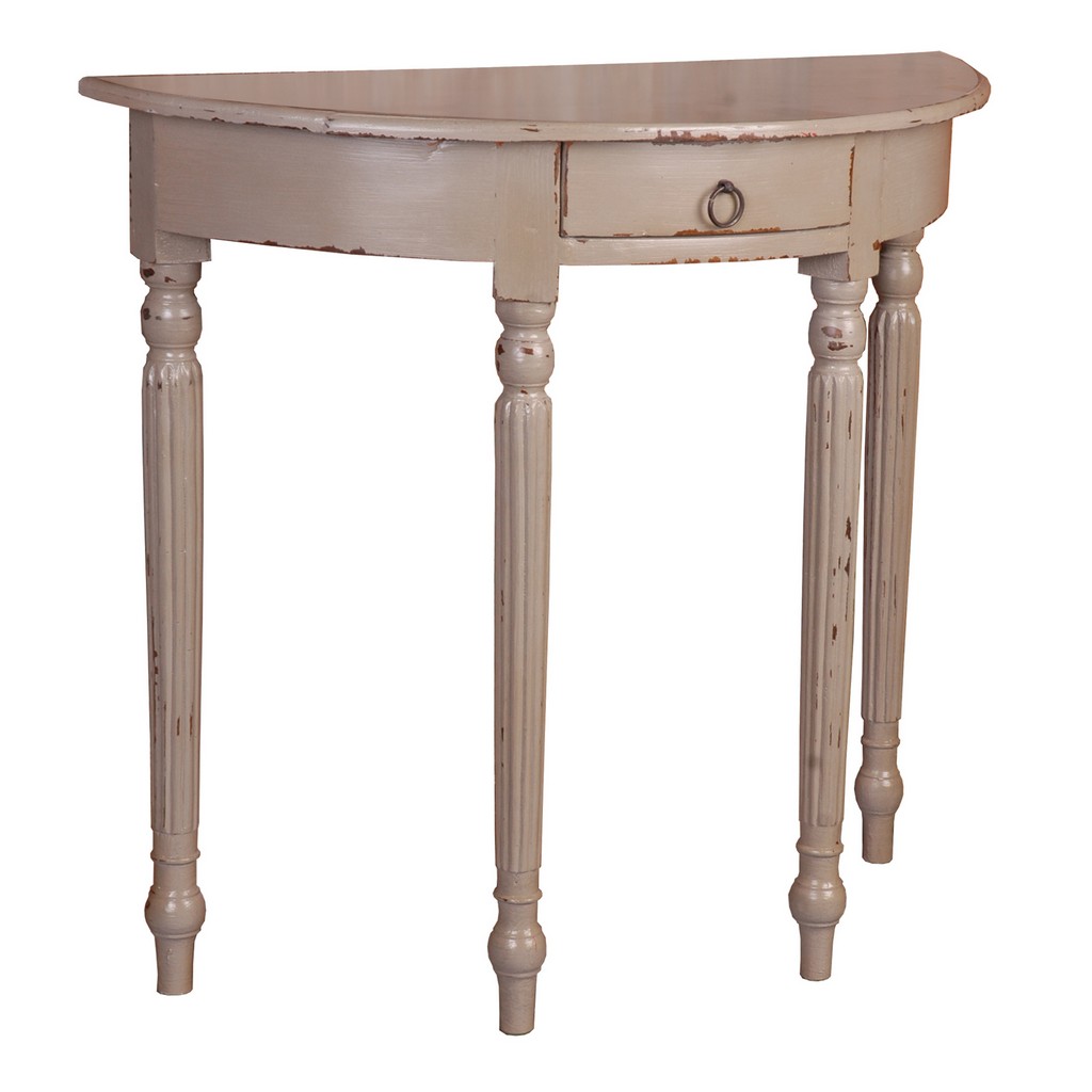 Sunset Trading Cottage Rounded Front Console Table In Antique Sage Green - Sunset Trading Cc-tab2272ld-as