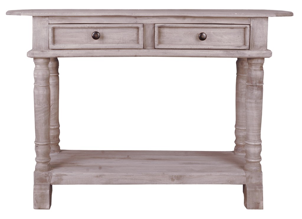 Sunset Trading Cottage Console Table In Natural Limewash - Sunset Trading Cc-tab2287s-lw