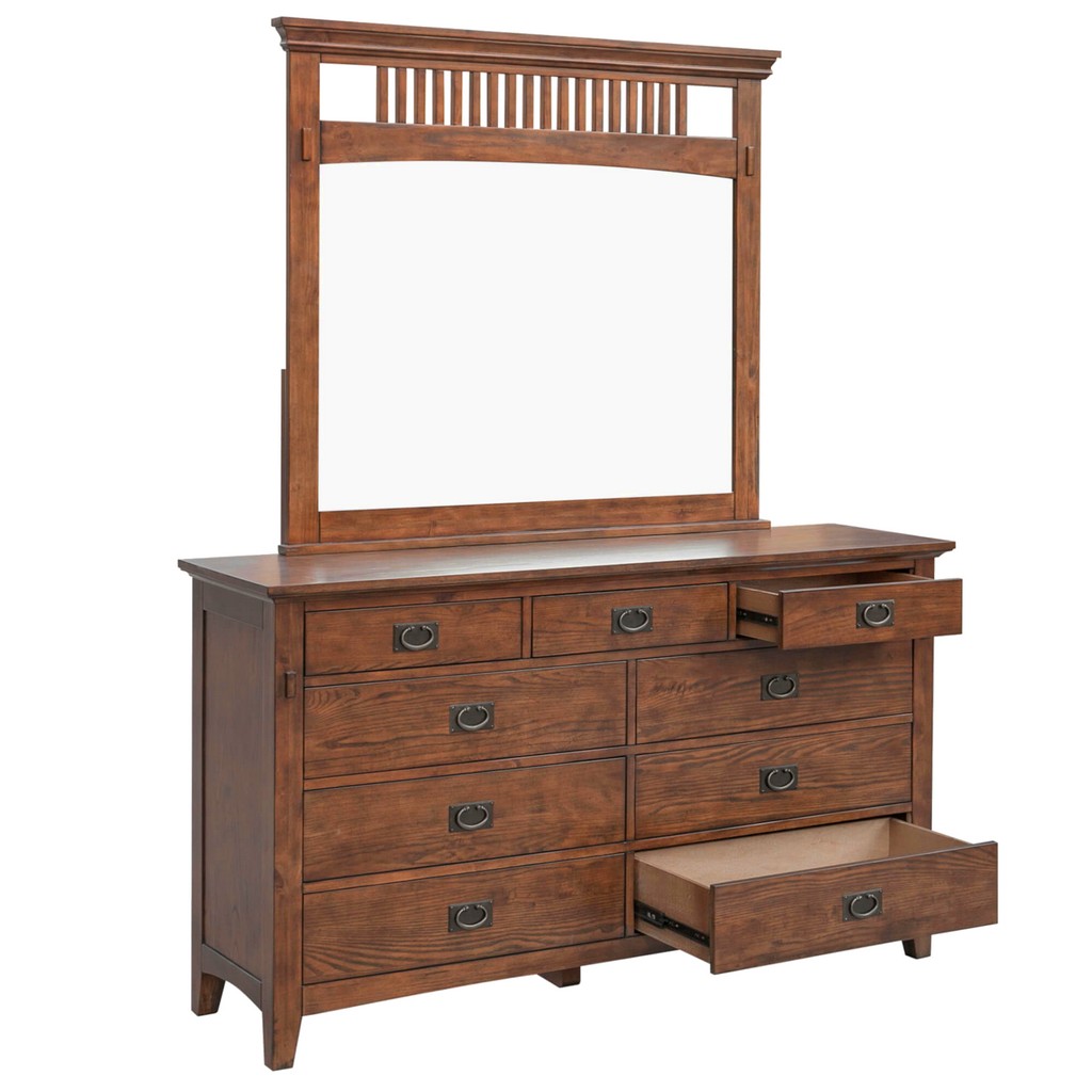 Sunset Furniture Drawer Double Bedroom Dresser Mirror Amish