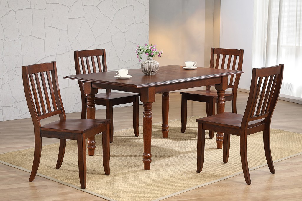 Sunset Trading Andrews 5 Piece Butterfly Leaf Dining Set In Chestnut Brown With School House Chairs - Sunset Trading Dlu-adw3660-c20-ct5pc