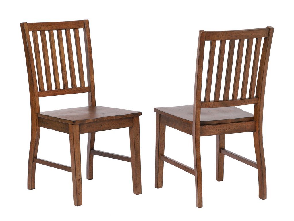Sunset Trading Simply Brook Slat Back Dining Chair ( Set of 2 ) In Amish Brown - Sunset Trading DLU-BR-C60-AM-2