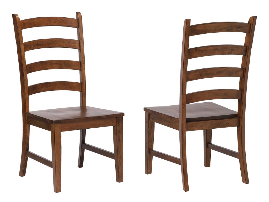 Sunset Trading Simply Brook Ladder Back Dining Side Chair ( Set of 2 ) In Amish Brown - Sunset Trading DLU-BR-C80-AM-2