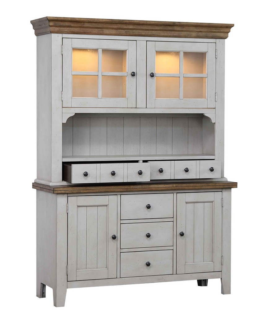 Distressed | Country | Trading | Buffet | Sunset | Hutch | Brown | Wood | Gray