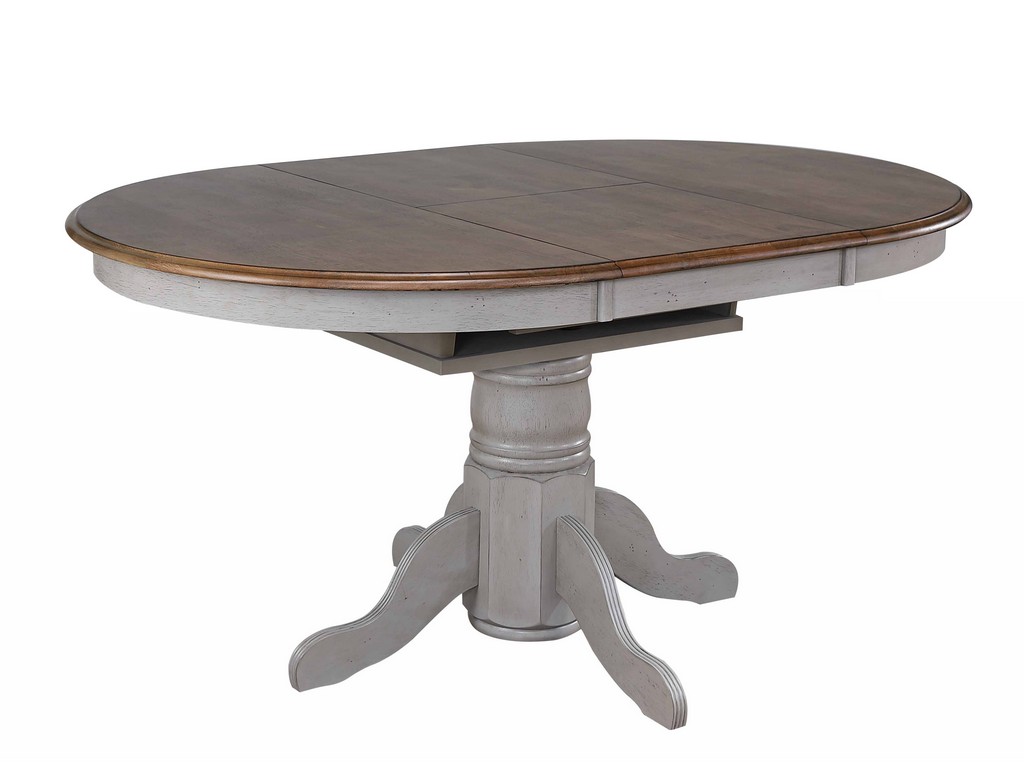 Round Oval Extendable Dining Table Wood Sunset