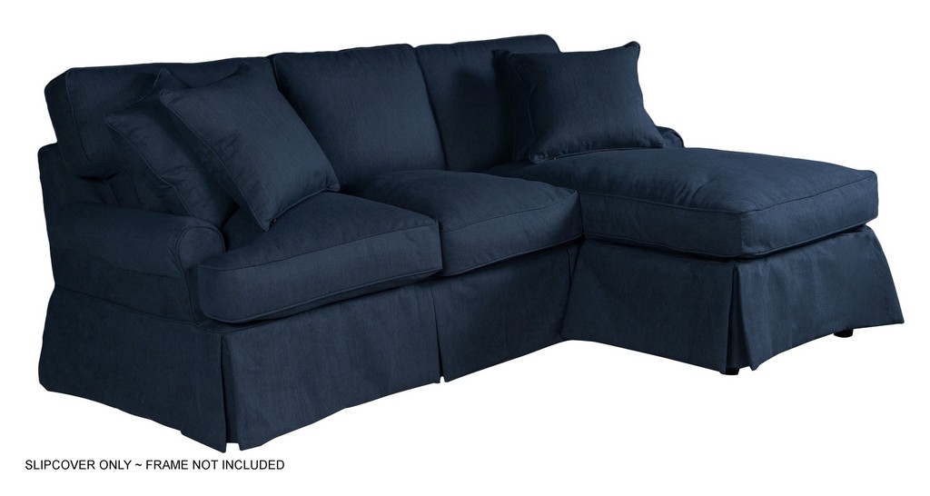 Slipcover Sectional Sofa Chaise Navy