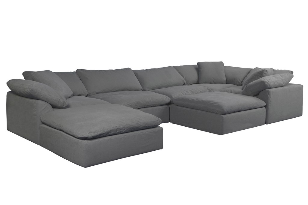 Modular Sectional Sofa Ottomans Gray