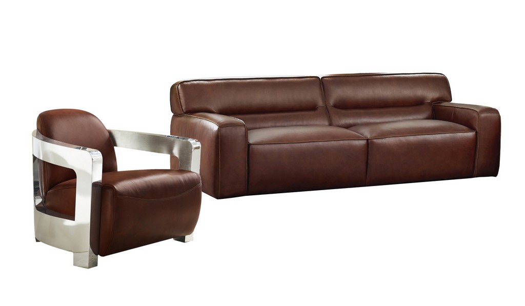 Living Room Set Sofa Chair Chrome Arms