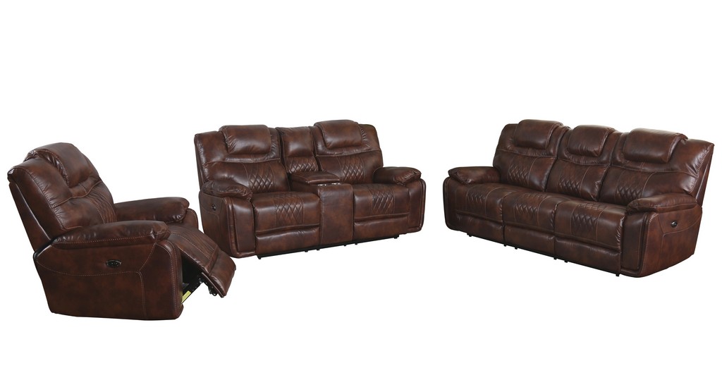 Reclining Living Room Set Sofa Loveseat Chair Leather Gel Sunset
