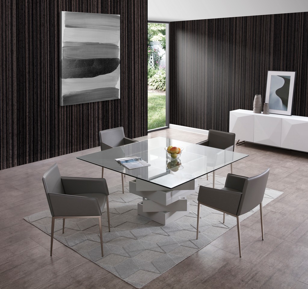 Whiteline Dining Table Mirrors Glass Top