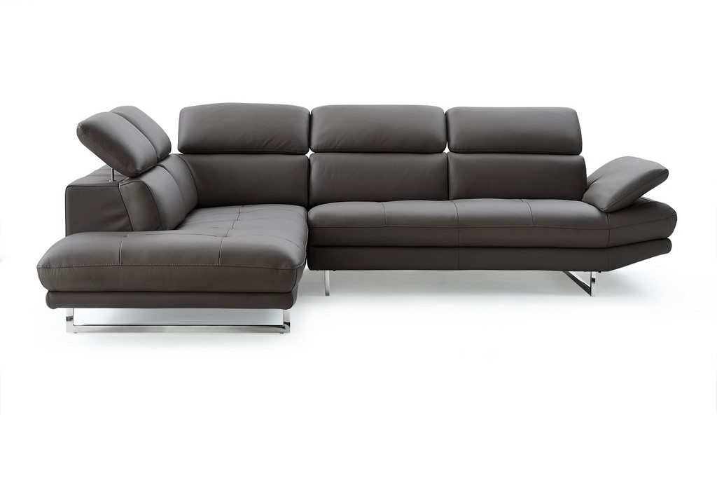 Sectional Chaise Left Leather Whiteline