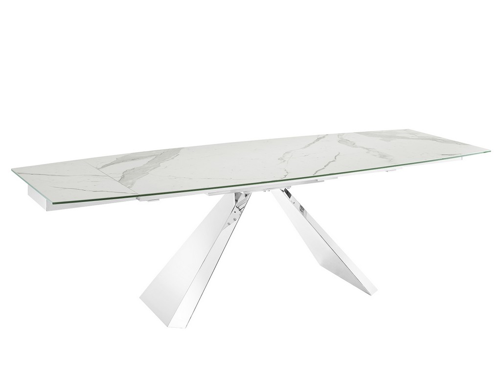 Dining Table Porcelain Top Glass Steel