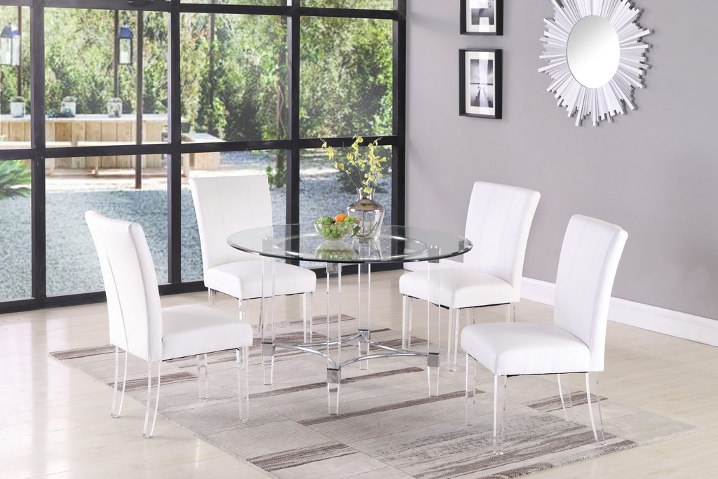 Dining Set Round Glass Dining Table Chairs Chintaly